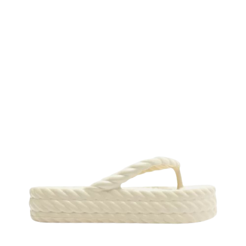 Sandália Brizza Arezzo Off-White Flatform Marrocos Mid