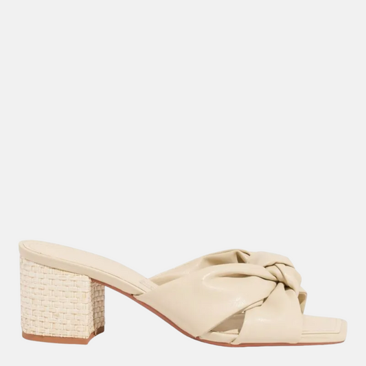 Mule Santa Lolla Napa Bico Quadrado Salto Bloco Off White