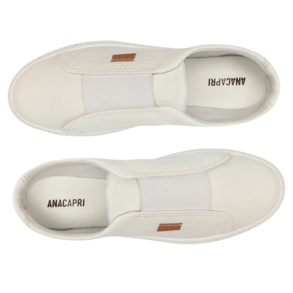 Tênis Anacapri Slip On Branco Elástico