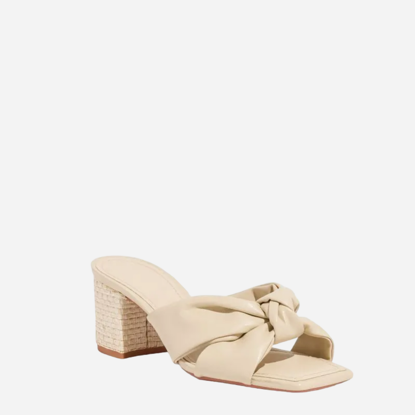 Mule Santa Lolla Napa Bico Quadrado Salto Bloco Off White