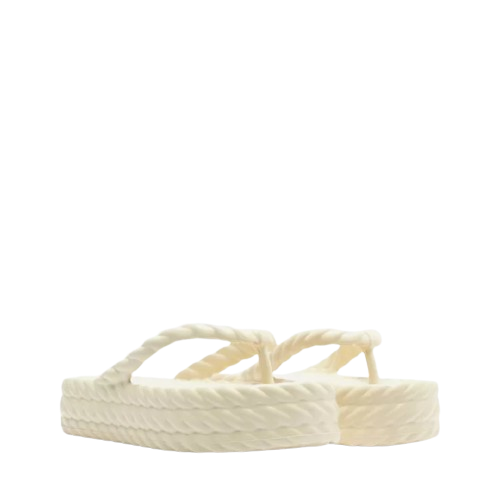 Sandália Brizza Arezzo Off-White Flatform Marrocos Mid