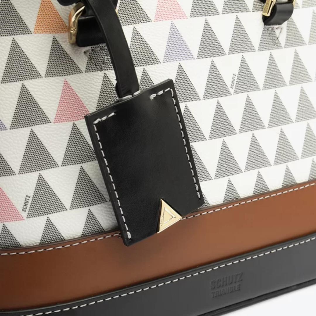 Bolsa Tote Tiracolo Grande Triangle Branca