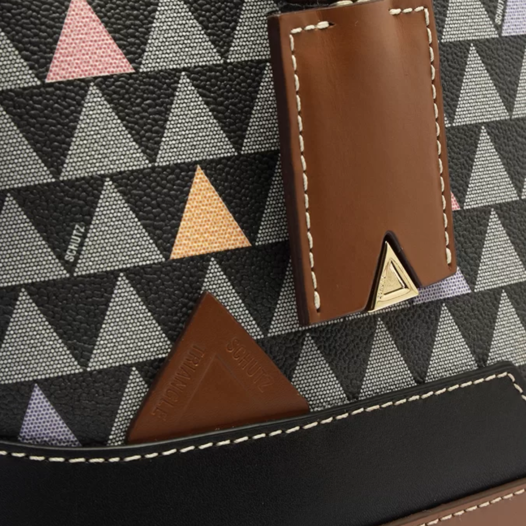 Bolsa Tote Tiracolo Grande Triangle Preta