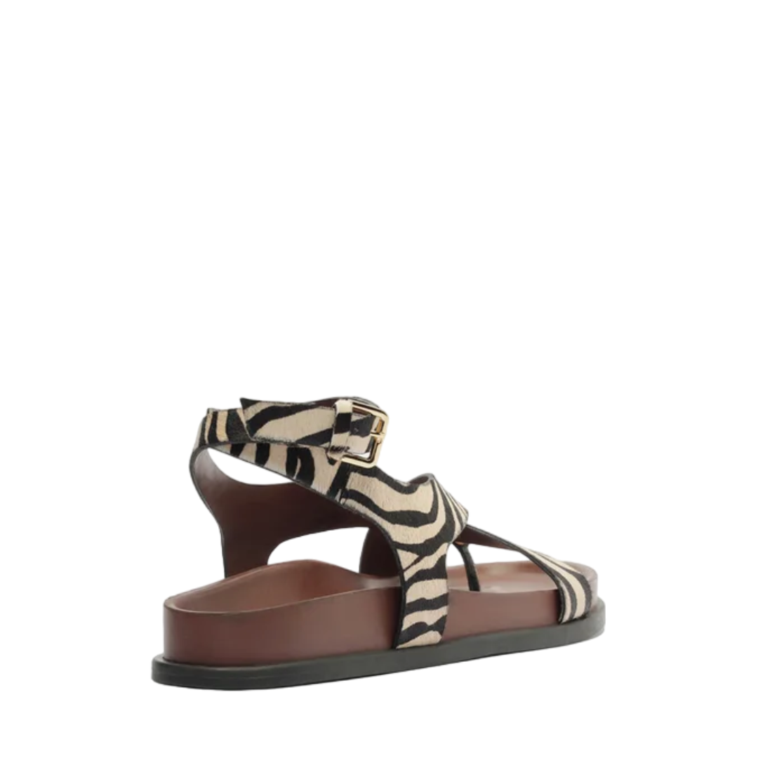 Sandália Arezzo Papete Animal Print Metal Bold