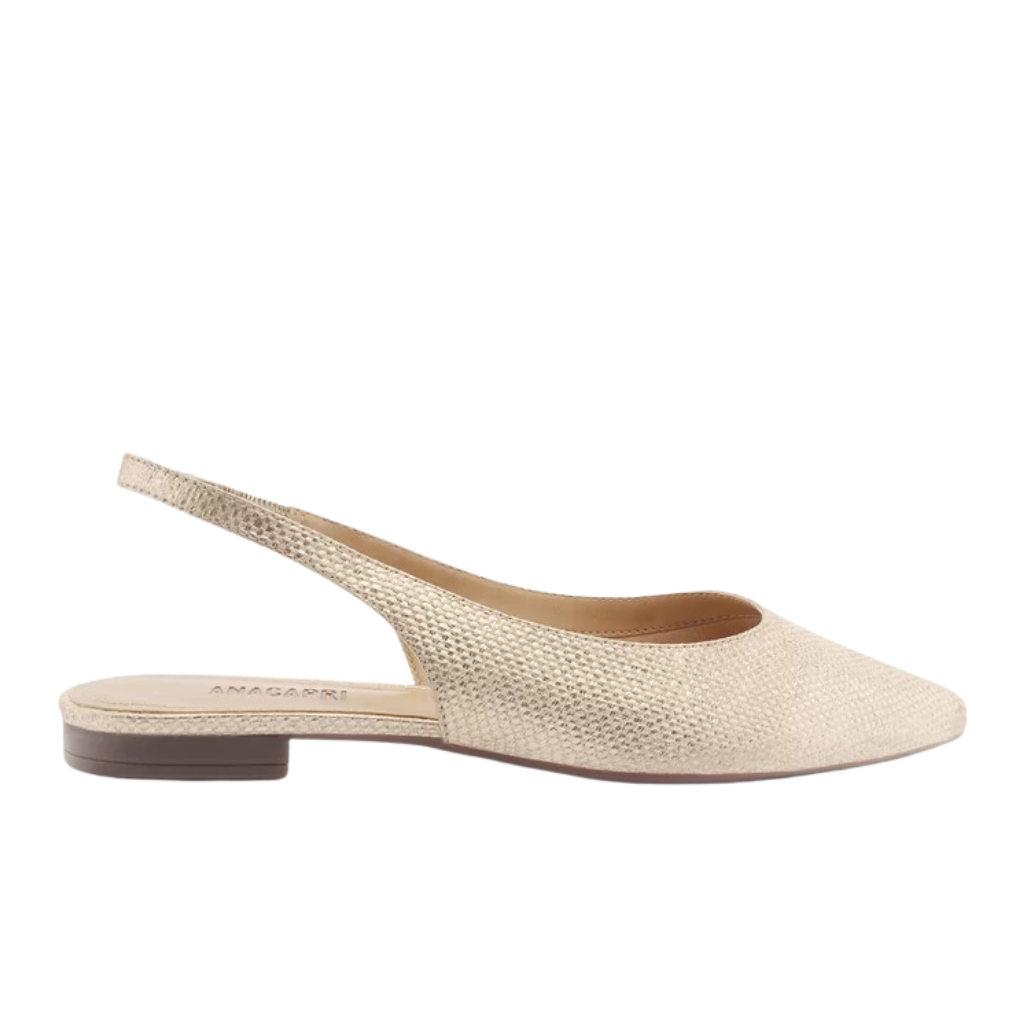 Sapatilha Anacapri Slingback Dourada Palha Natural