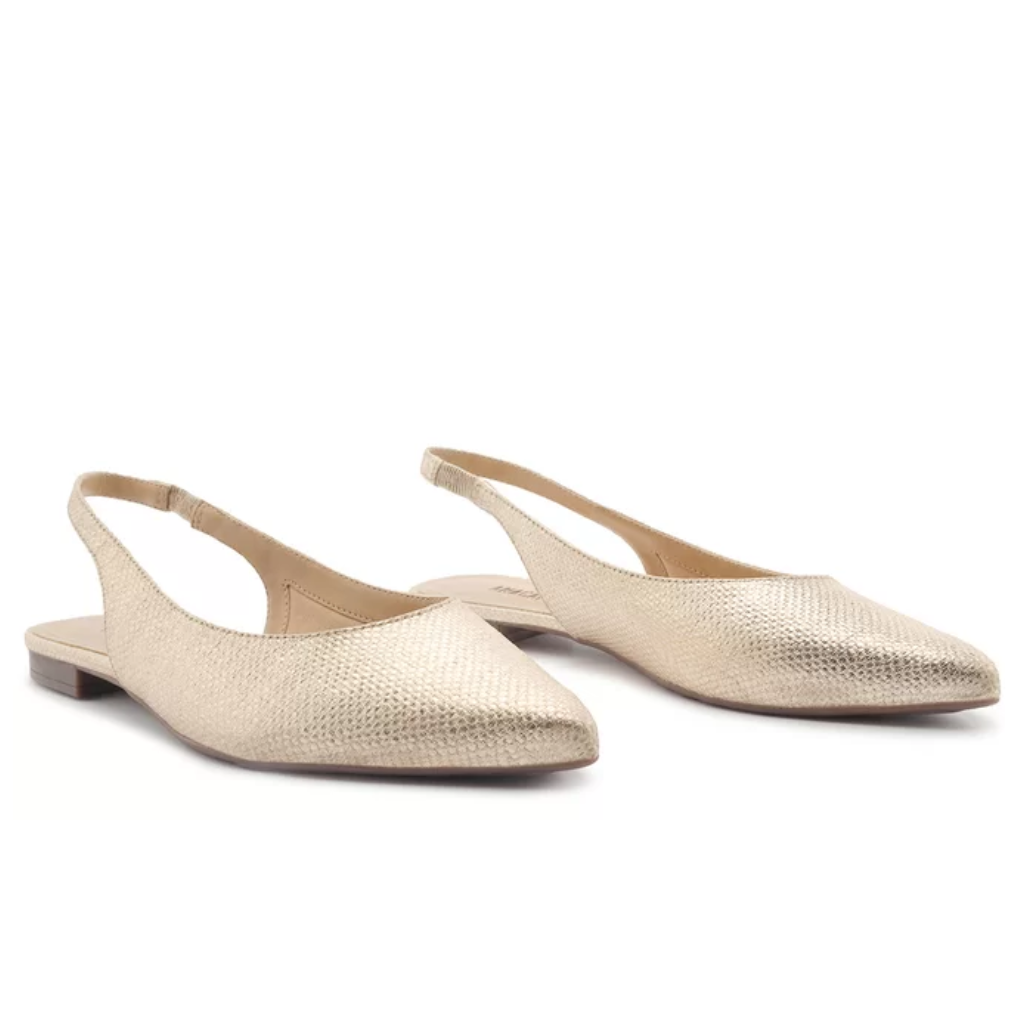 Sapatilha Anacapri Slingback Dourada Palha Natural