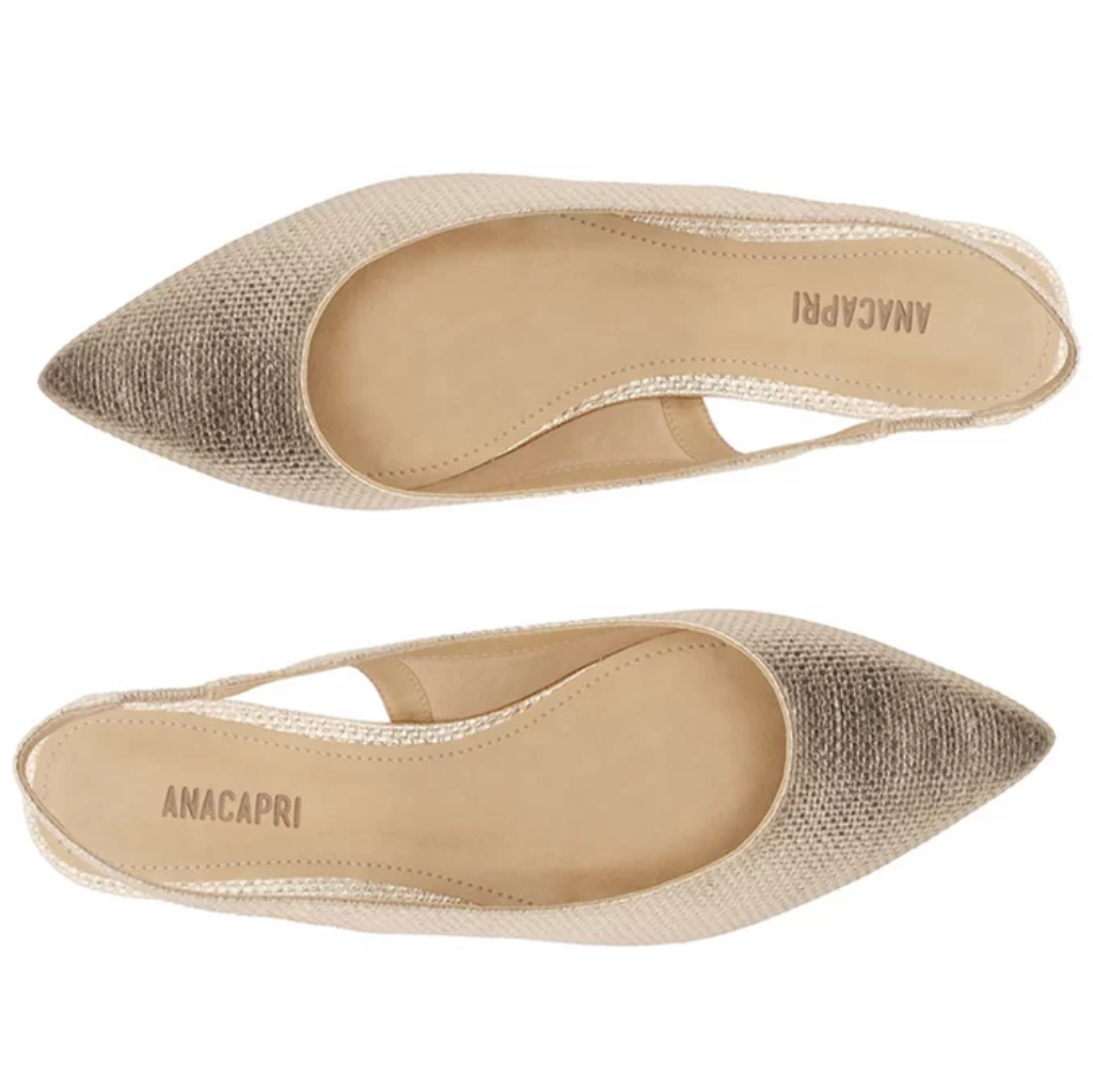 Sapatilha Anacapri Slingback Dourada Palha Natural