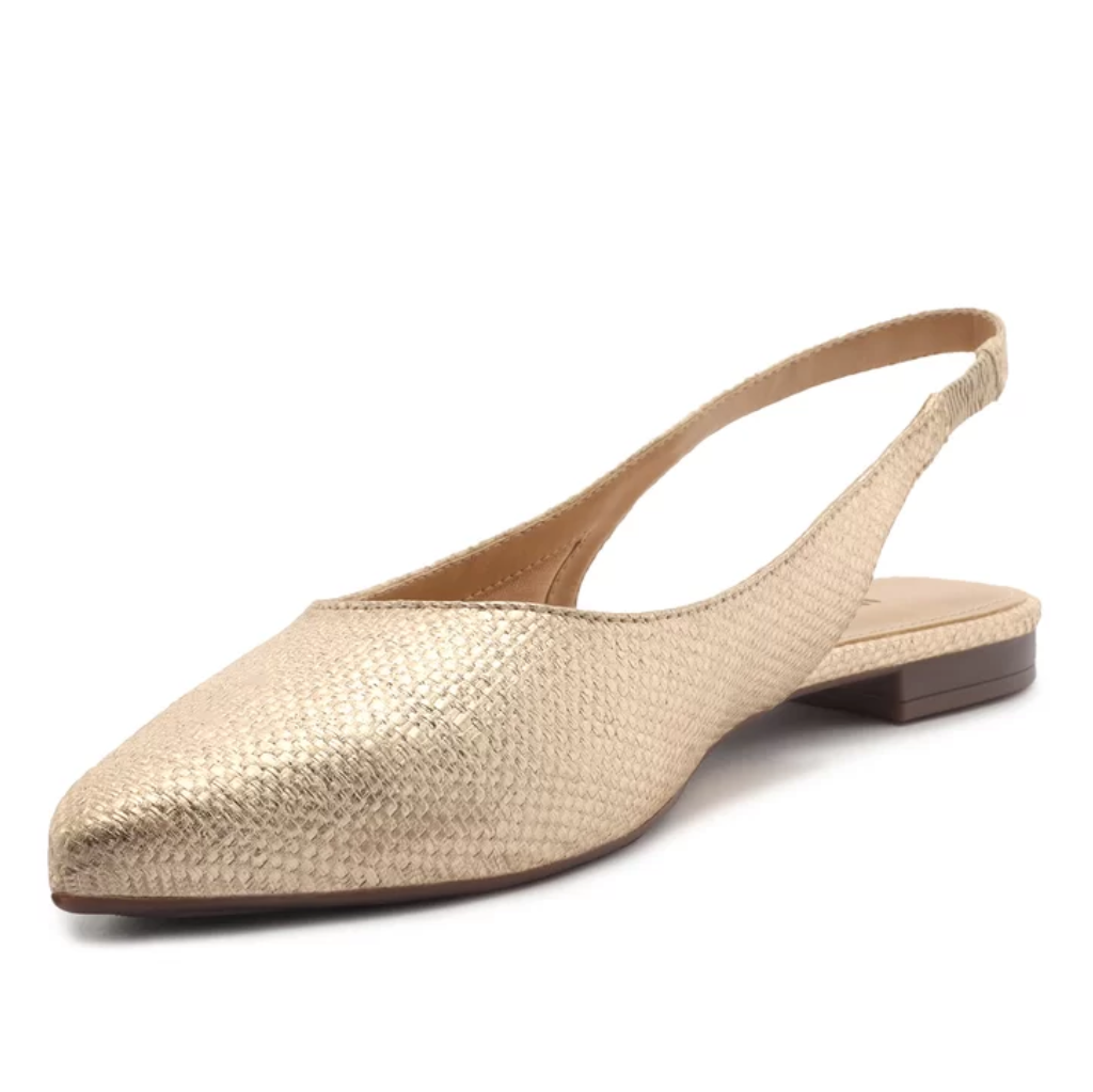 Sapatilha Anacapri Slingback Dourada Palha Natural