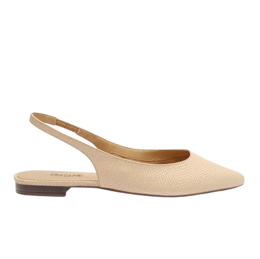 Sapatilha Anacapri Slingback Nude Palha