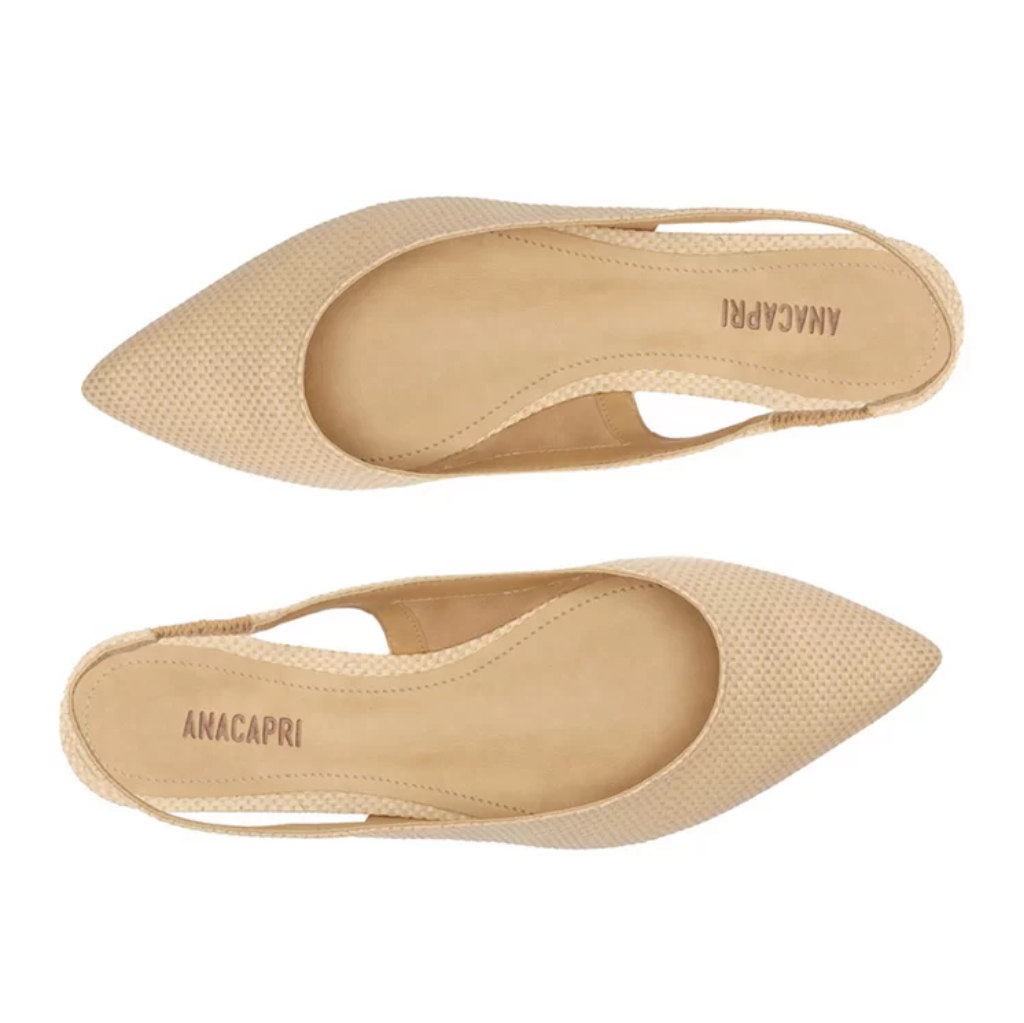 Sapatilha Anacapri Slingback Nude Palha