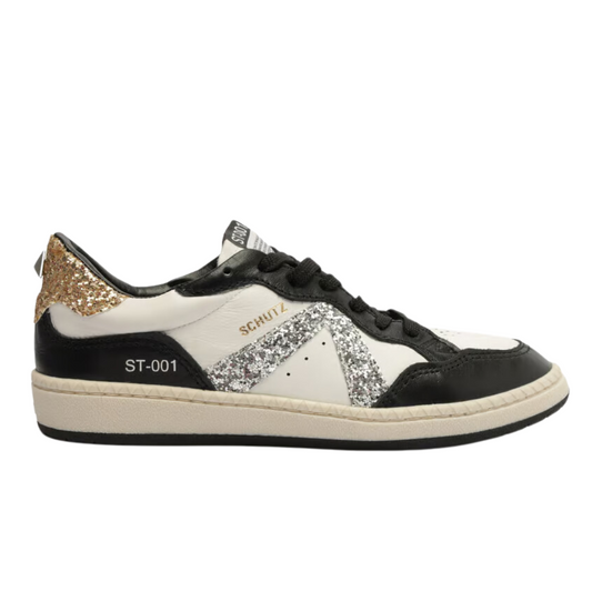 Tenis Schutz ST 001 Branco e Preto Brilho