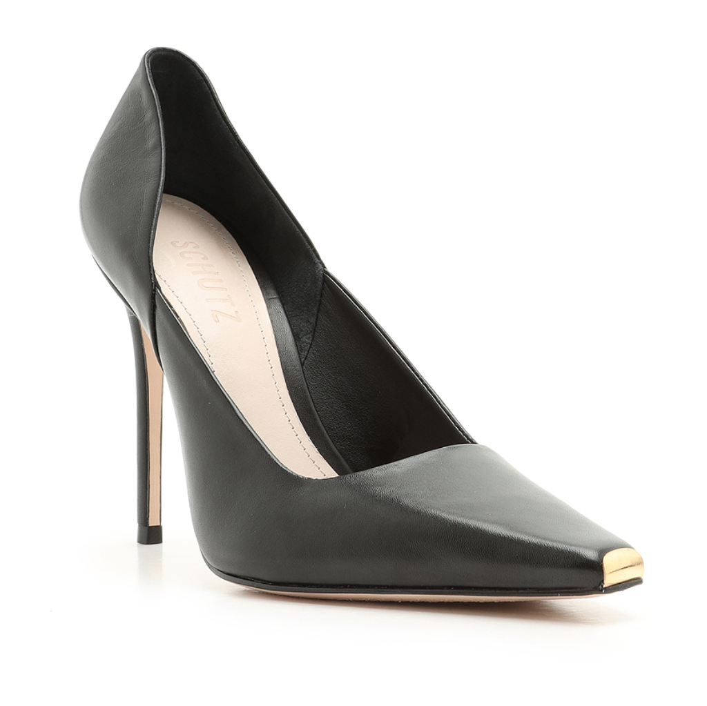 Scarpin Schutz Preto Couro