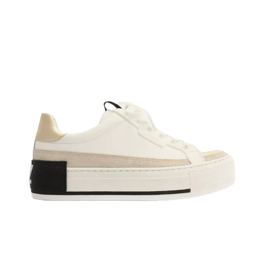 Tênis Arezzo Branco Flatform Amarração Preto