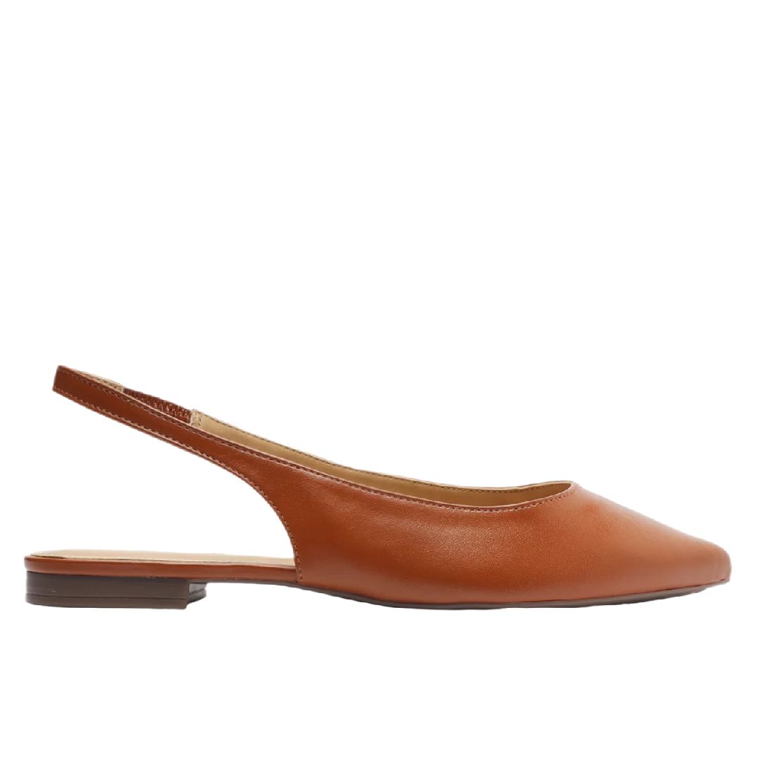 Sapatilha Anacapri Slingback Bico Fino Marrom