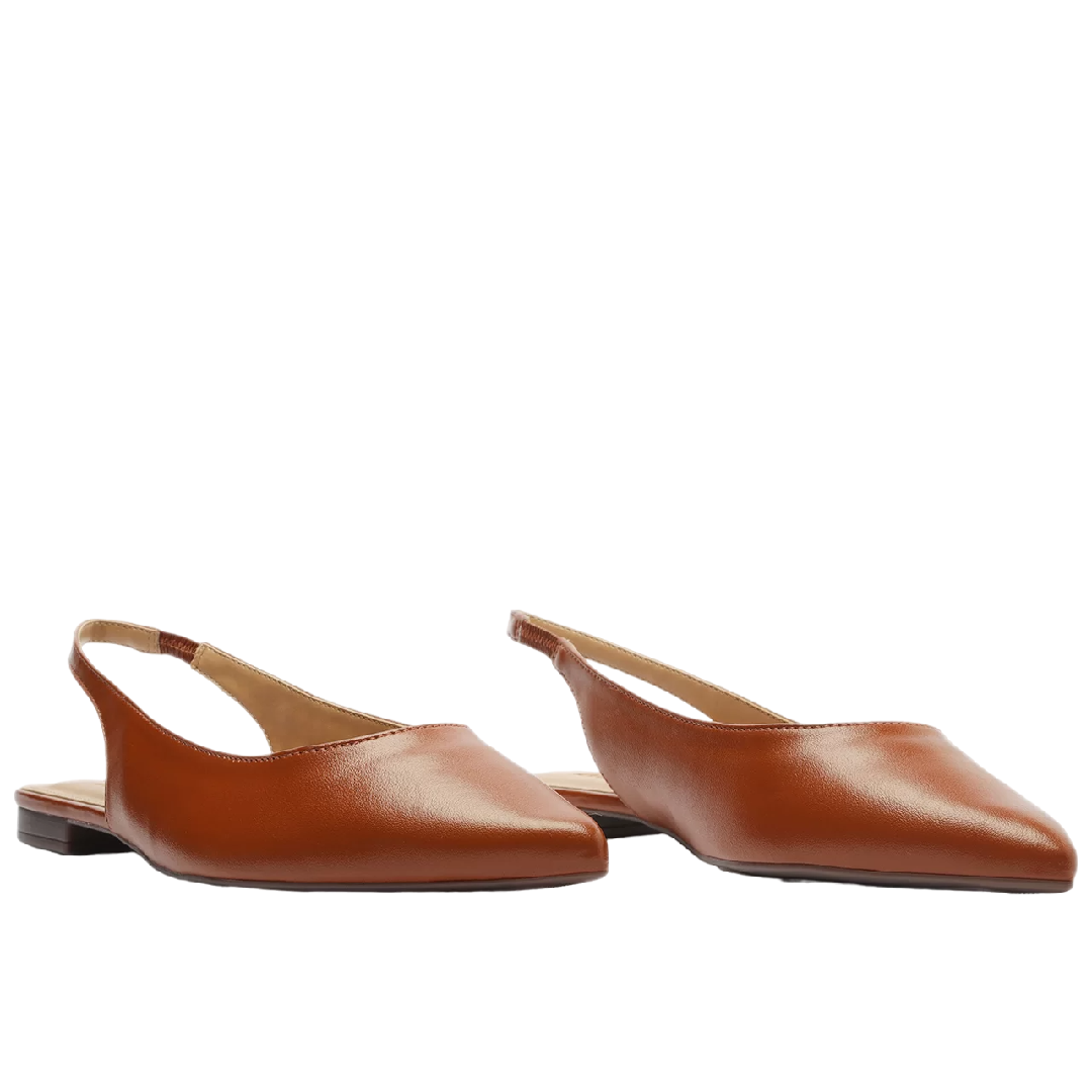 Sapatilha Anacapri Slingback Bico Fino Marrom