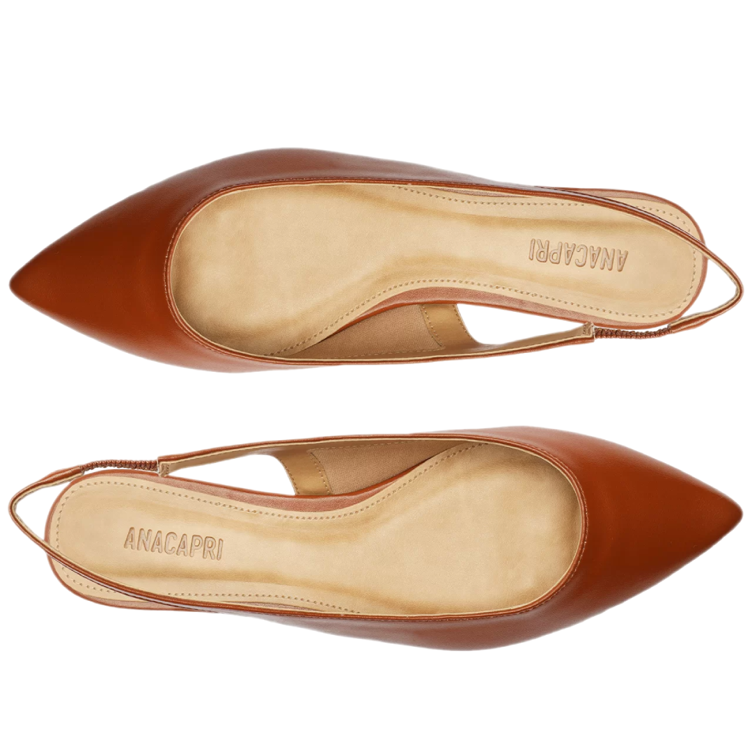 Sapatilha Anacapri Slingback Bico Fino Marrom