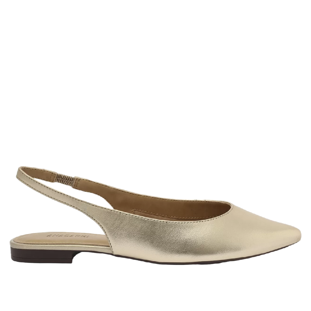 Sapatilha Anacapri Slingback Bico Fino Dourada