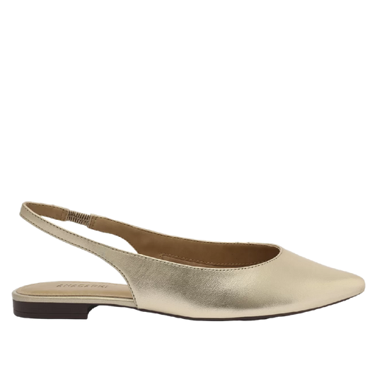 Sapatilha Anacapri Slingback Bico Fino Dourada