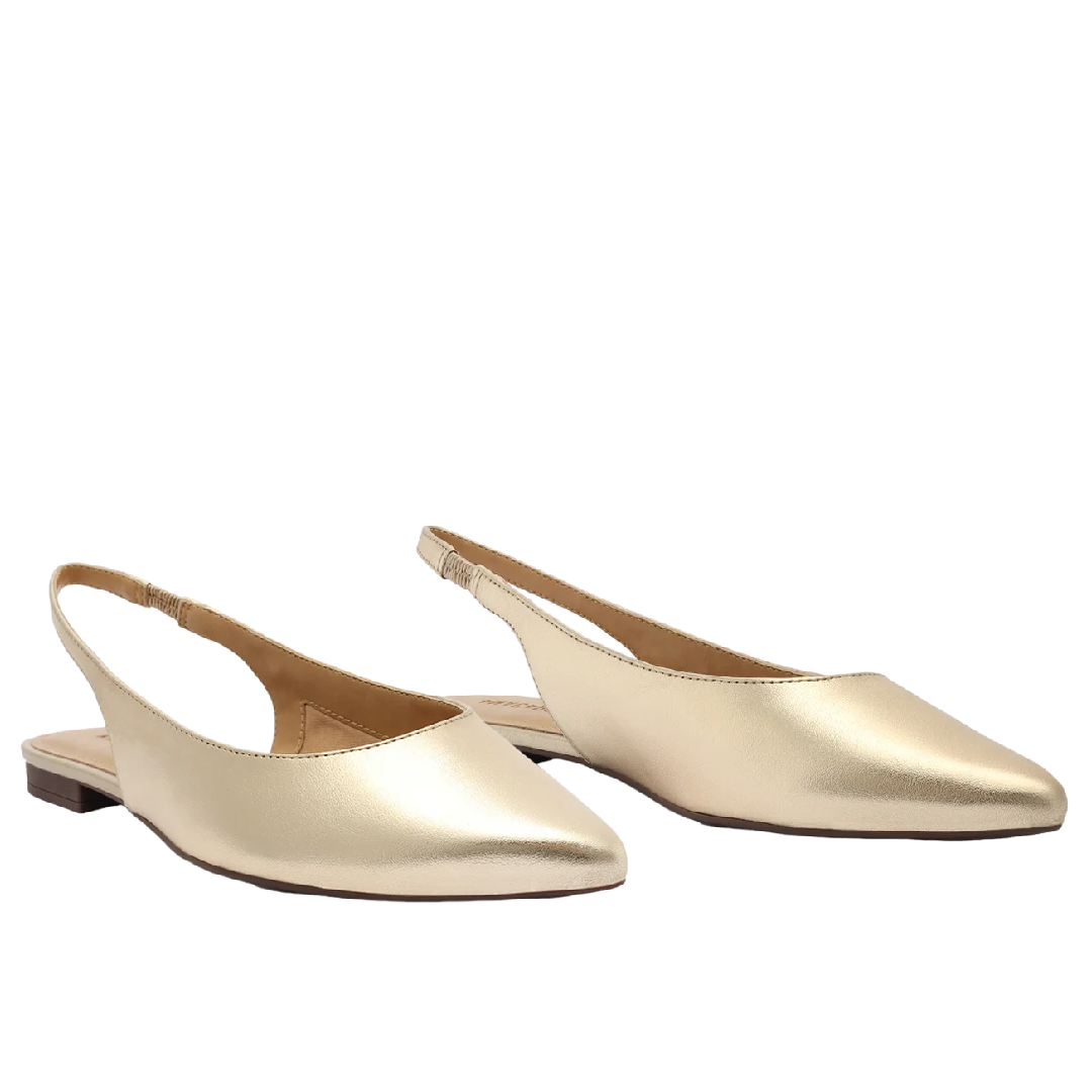 Sapatilha Anacapri Slingback Bico Fino Dourada