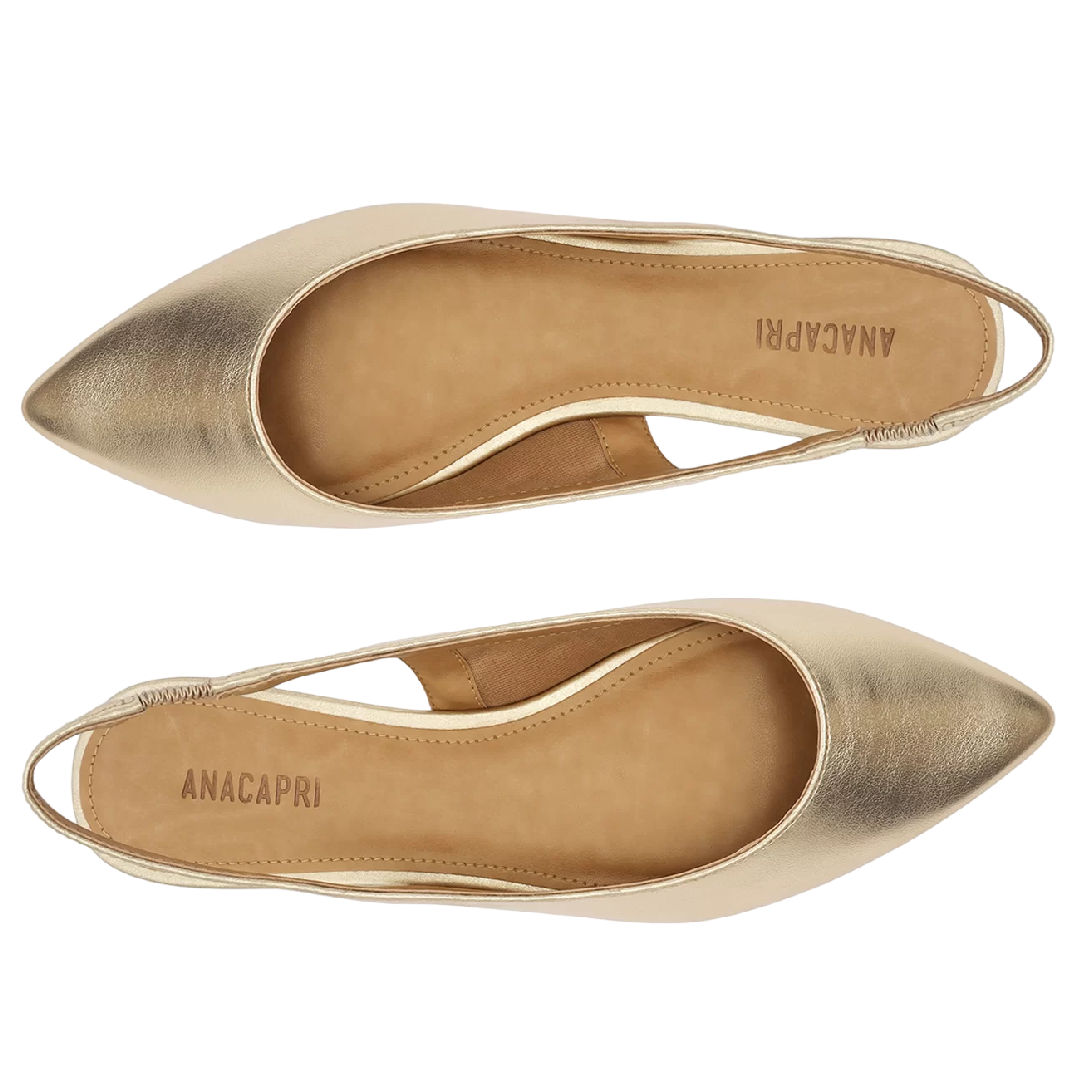 Sapatilha Anacapri Slingback Bico Fino Dourada