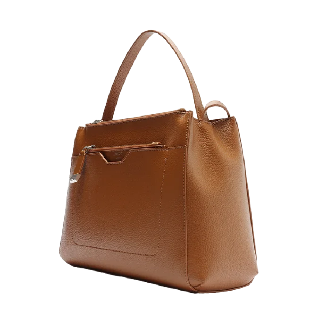 Bolsa Tote Marrom Camel Emilly Grande