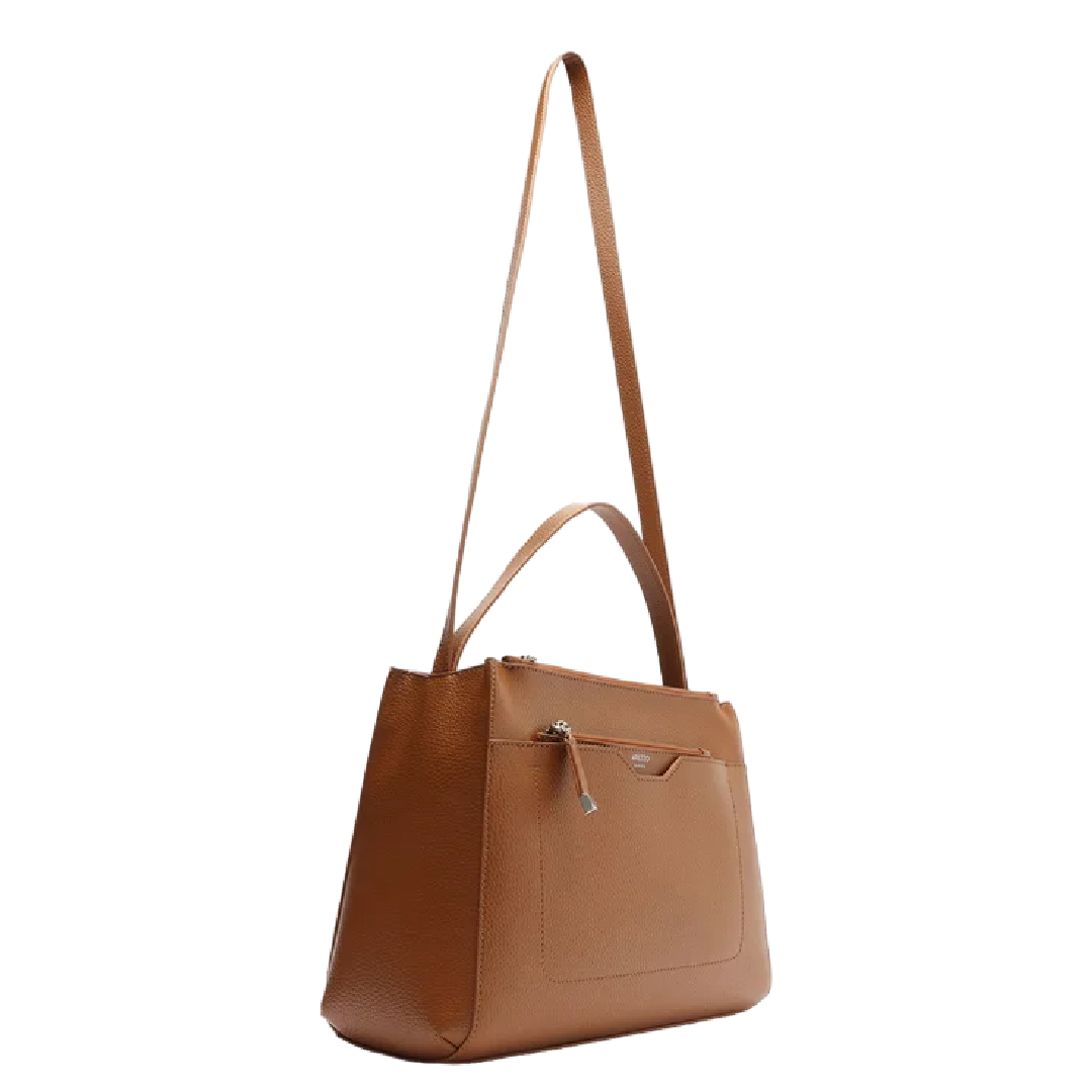 Bolsa Tote Marrom Camel Emilly Grande