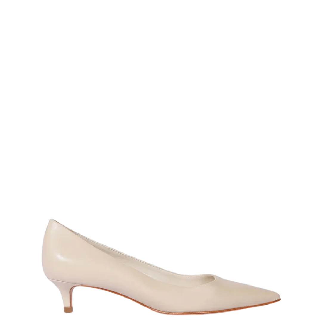 Scarpin Schutz Laura Mid Couro Off White