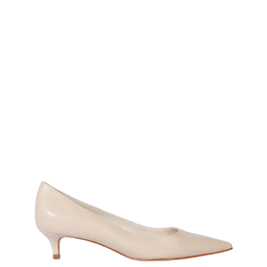 Scarpin Schutz Laura Mid Couro Off White