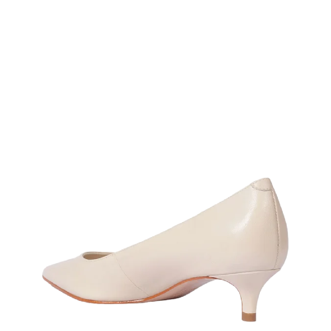 Scarpin Schutz Laura Mid Couro Off White