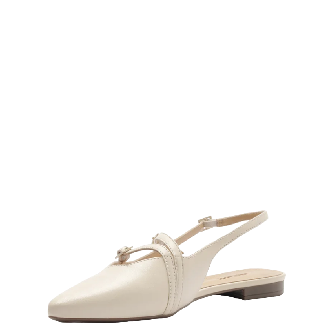 Sapatilha Anacapri Slingback Bico Fino Duas Tiras Bege