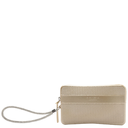 Clutch Brizza Arezzo Dourada Metal Alça Malu Glam