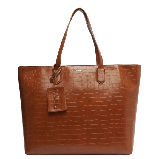 Bolsa Schutz Croco Camel Couro Grande