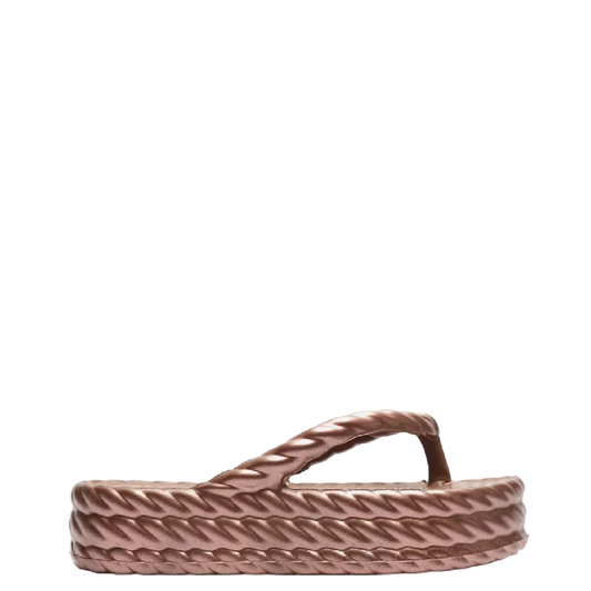 Sandália Brizza Arezzo Marrom Metal Flatform Marrocos Mid