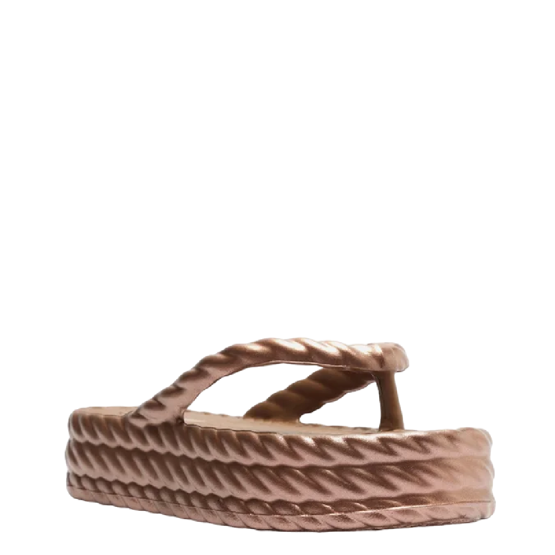 Sandália Brizza Arezzo Marrom Metal Flatform Marrocos Mid