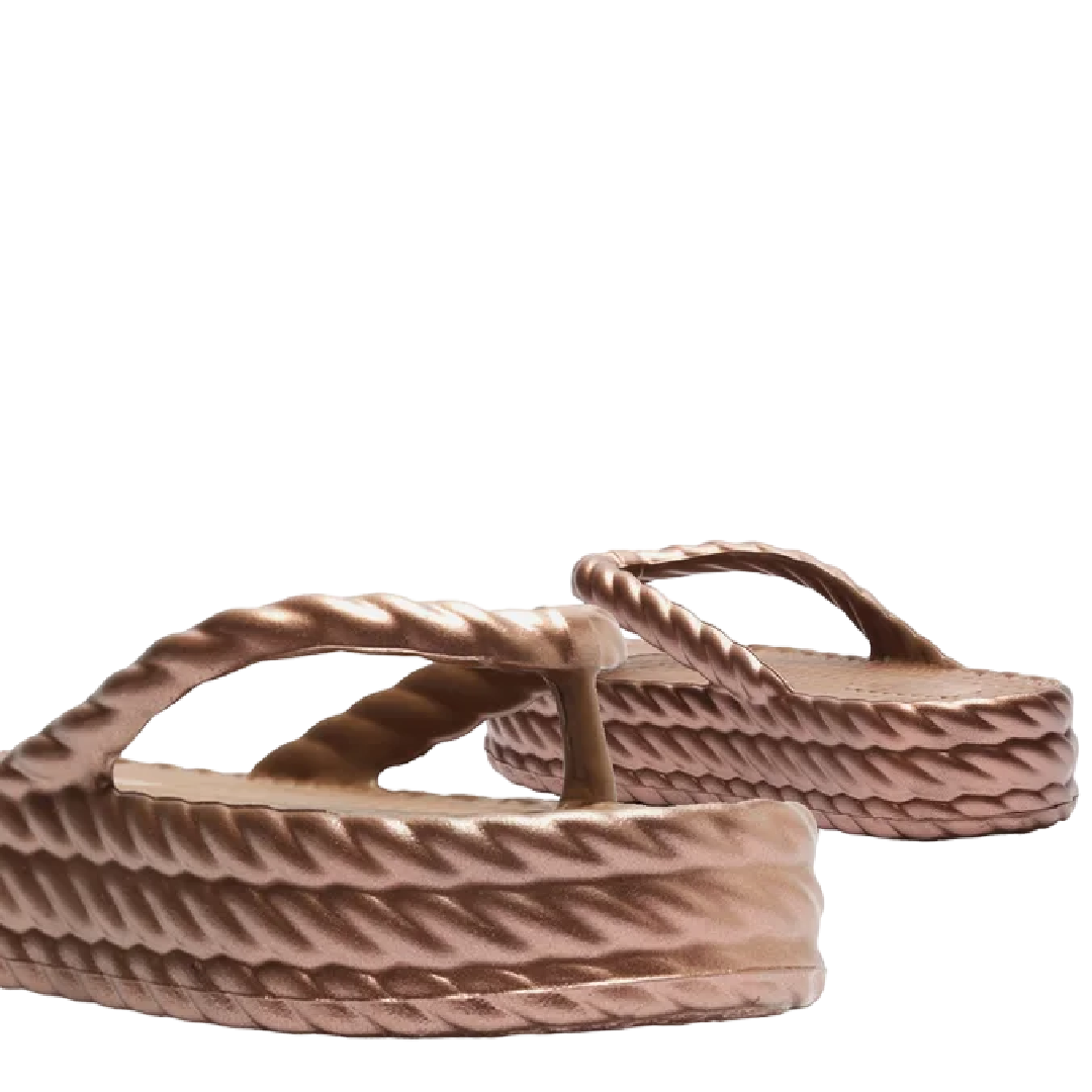 Sandália Brizza Arezzo Marrom Metal Flatform Marrocos Mid