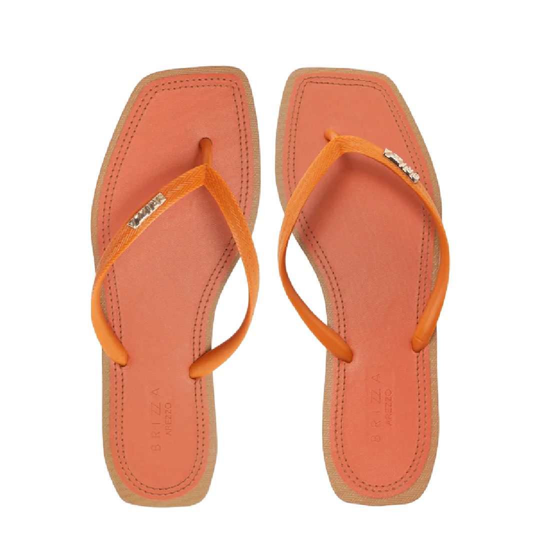 Chinelo de Dedo Brizza Arezzo Laranja Recouro Color Square