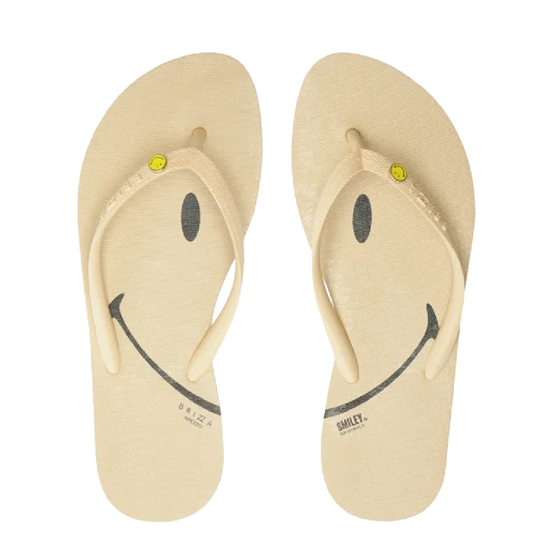 Chinelo de Dedo Brizza Arezzo Branco Essential Smiley