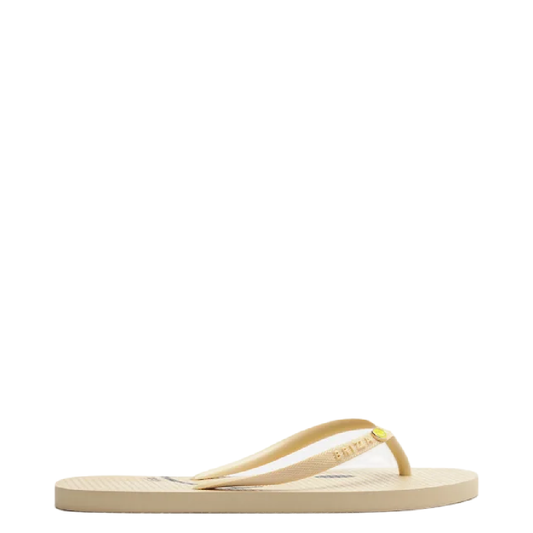 Chinelo de Dedo Brizza Arezzo Branco Essential Smiley