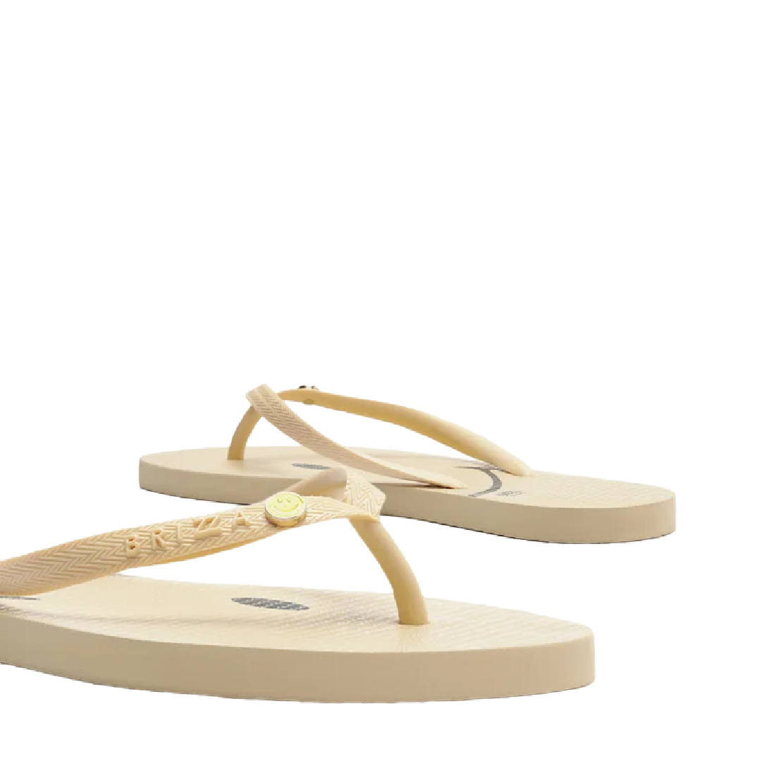 Chinelo de Dedo Brizza Arezzo Branco Essential Smiley