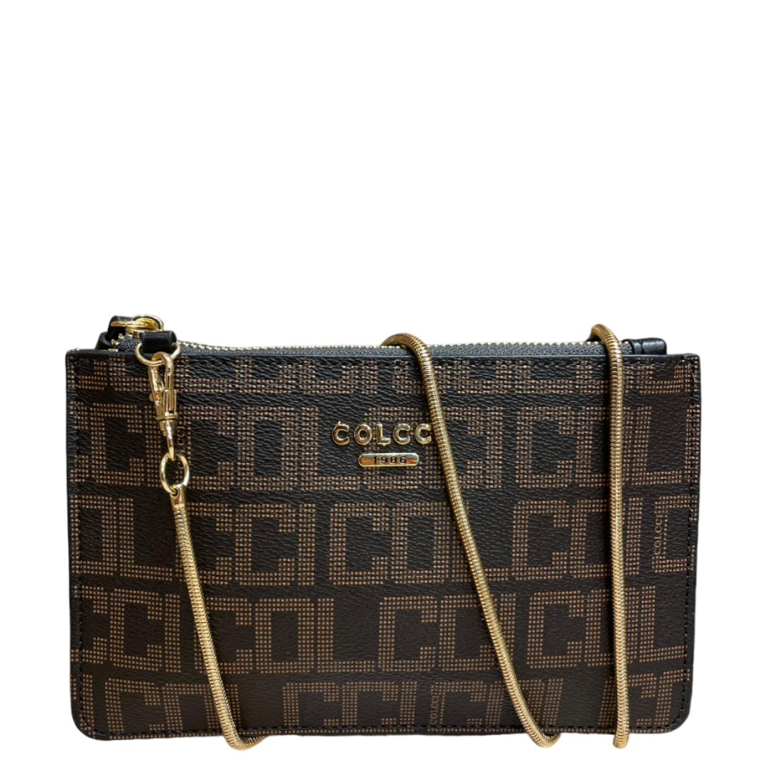 Bolsa Crossbody Colcci Monograma Café