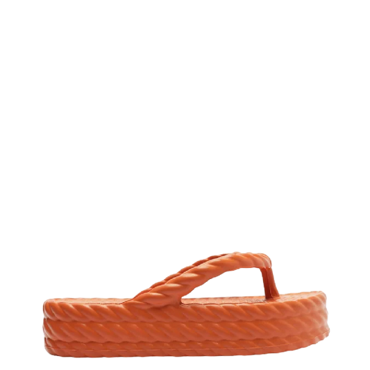 Sandália Brizza Arezzo Laranja Flatform Marrocos Mid