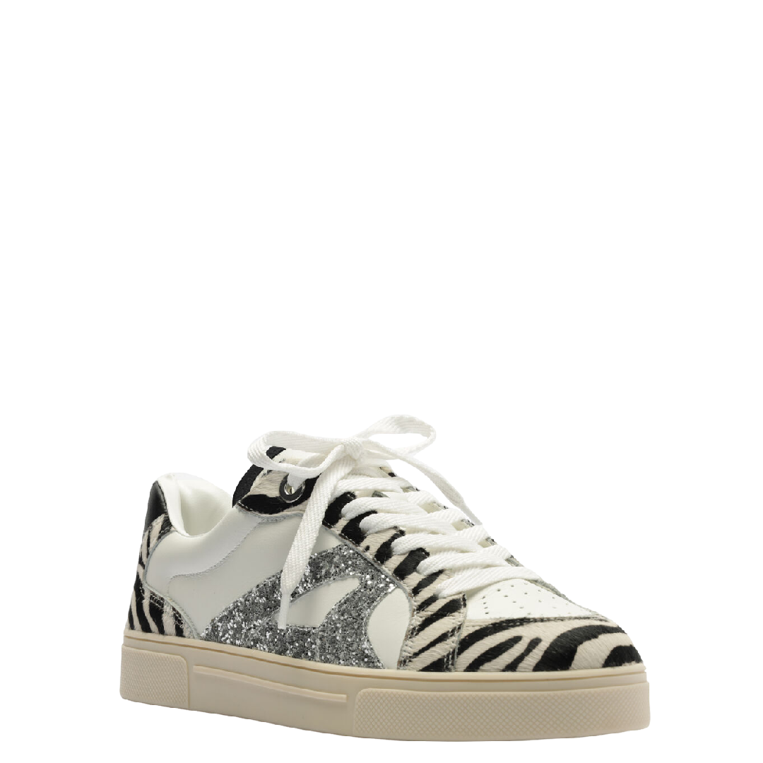 Tênis Arezzo Couro Animal Print Zebra Brilho