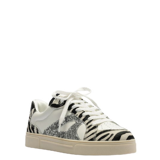 Tênis Arezzo Couro Animal Print Zebra Brilho