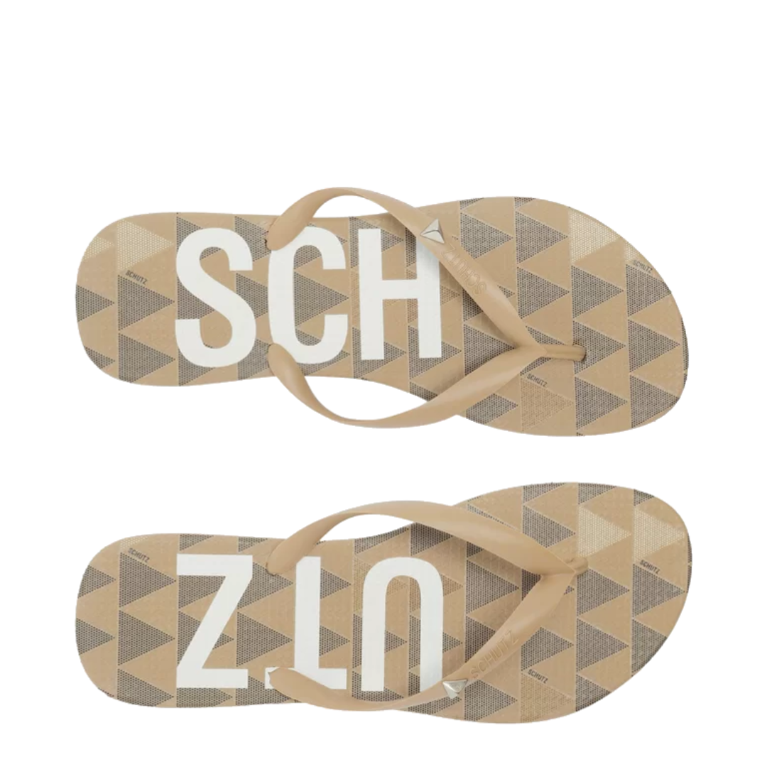 Chinelo Schutz Triangle Bege