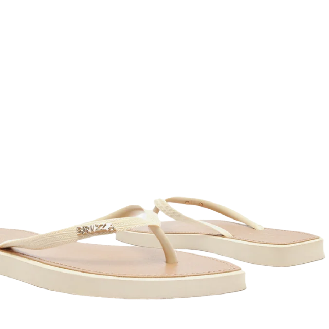 Chinelo de Dedo Brizza Arezzo Off White Leaf Recouro