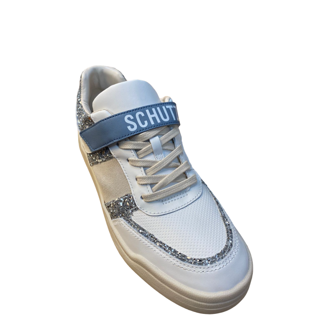 Tênis Schutz Logo Velcro Branco e Prata