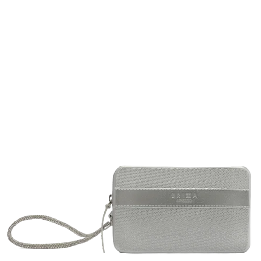 Clutch Brizza Arezzo Prata Metal Alça Malu Glam