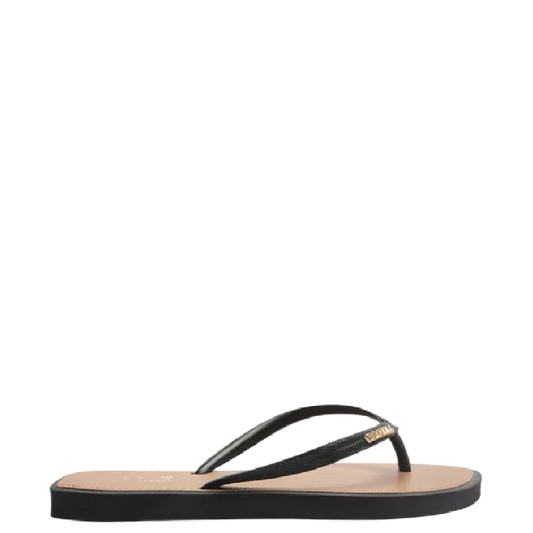 Chinelo de Dedo Brizza Arezzo Preto Leaf Recouro