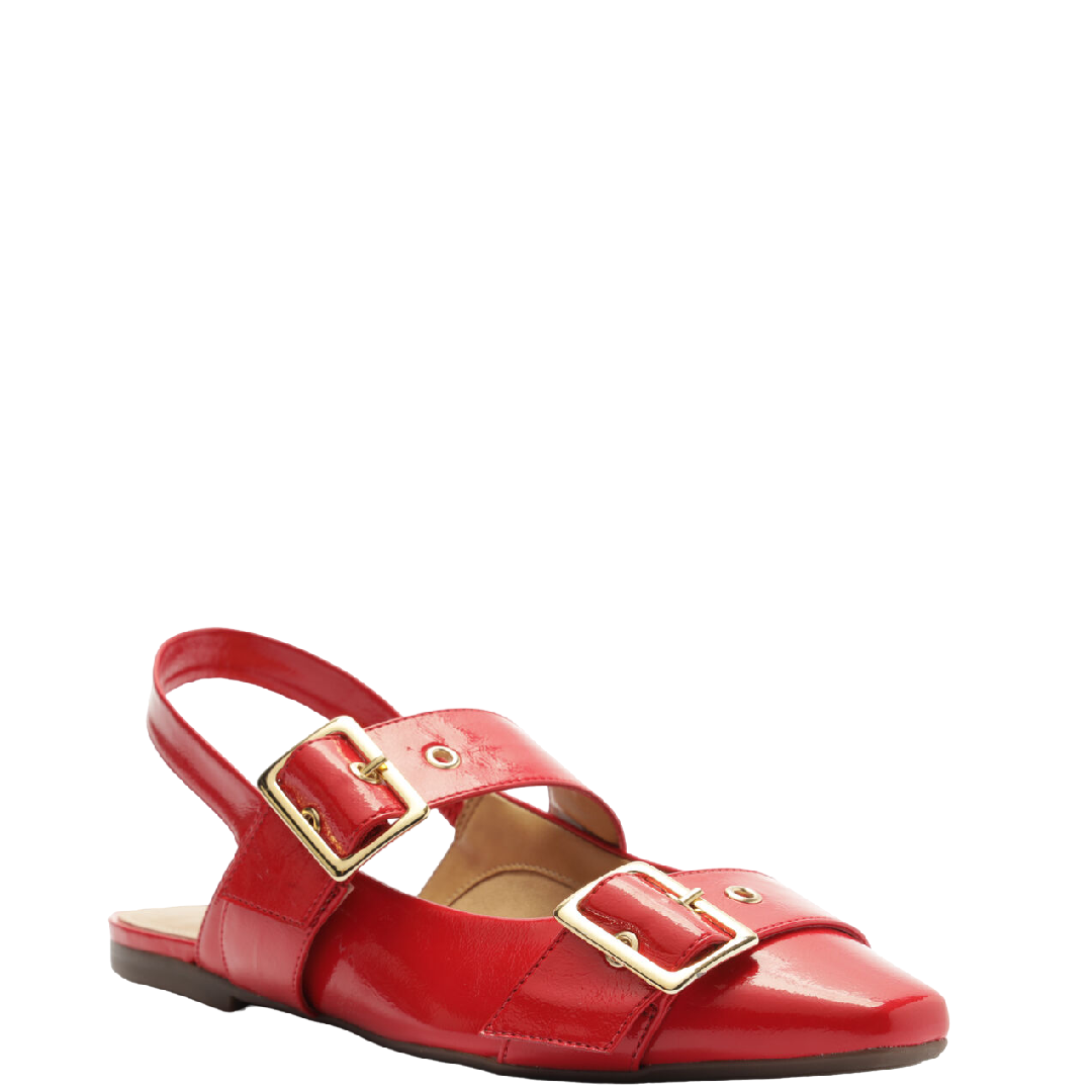 Sapatilha Slingback Anacapri Vermelha New Box Tiras Fivela