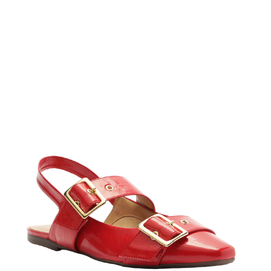 Sapatilha Slingback Anacapri Vermelha New Box Tiras Fivela